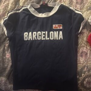 Edikted Blue and White Barcelona Jersey Top
